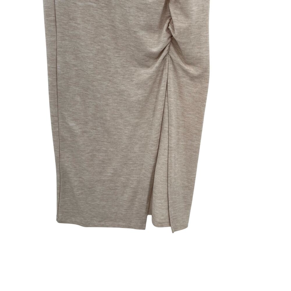 Modern Citizen Kiki Ruched Side-Slit Midi Skirt Oatmeal Cream Size Small - Picture 5 of 11